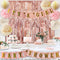 Rose Gold Baby Shower Decorations for Girl Pink Gold Its A Girl Baby Shower Banner Rose Gold OH Baby Foil Letter Balloons Rose Gold Foil Fringe Curtains Tissue Pom Poms Honeycomb Balls by HappyField