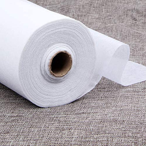 Fusible Interfacing for Sewing Iron On Nonwoven Single Side Lightweight,White,39.37"x6.56 Yard