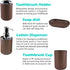Papillon Bathroom Accessories Set-6 Piece Plastic Gift Set Toothbrush Holder,Toothbrush Cup,Soap Dispenser,Soap Dish,Toilet Brush Holder,Trash Can,Tumbler Straw Set Bathroom (Coffee)