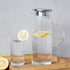 SIXAQUAE Pitcher Glass Water Pot Kettle Stainless Steel Lid Large Juice Ice Tea (48OZ)¦