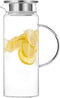 SIXAQUAE Pitcher Glass Water Pot Kettle Stainless Steel Lid Large Juice Ice Tea (48OZ)¦