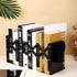 PROWOHO Adjustable Book Ends, Bookends with Removable Pen Holder for Office, Shelves, Desktop File Organizer, Kitchen, School Library and Home, Black