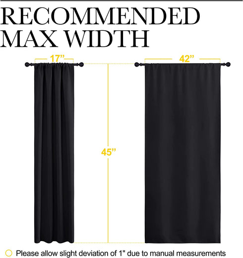 NICETOWN Black Out Curtain Panels for Kitchen - Energy Smart Decoration Thermal Insulating Blackout Drapes/Draperies for Small Window (2 Panels, 42 inches Wide by 45 inches Long)