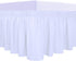 PureFit Wrap Around Ruffled Bed Skirt with Adjustable Elastic Belt - 18 Inch Drop Easy to Put On, Wrinkle Free Bedskirt Dust Ruffles, Bed Frame Cover for Queen, King and C-King Size Beds, White