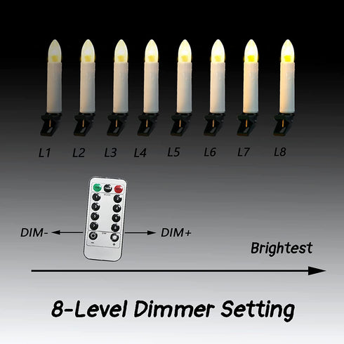 Flameless LED Candles,20 PCS Decorative Candles,Warm White Candle Lights with Clips,USB Operated Romatic Candles,Fake Candles for Holiday Decorations,Seasonal Celebration,Christmas & Wedding Decor