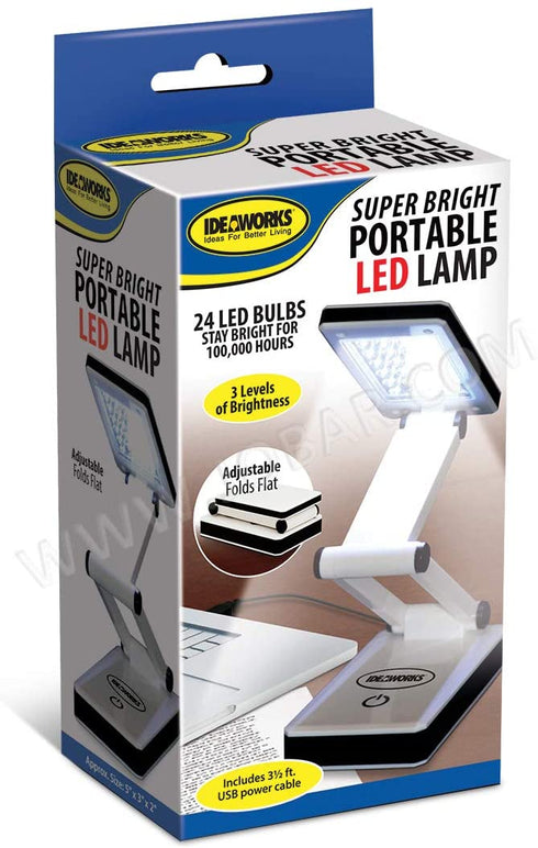 Ideaworks LED Lamp for Desk - Collapsible, Portable from Home to Office, White