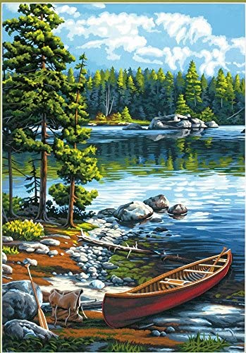 Dimensions Canoe Lake Paint by Numbers Craft Kit, 14'' x 20'', None