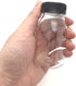 24 Pcs 4 Ounce Plastic Juice Bottles, Reusable Bulk Beverage Containers for Juice, Milk and Other Beverages, Black lid