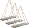 Excello Global Products Rustic Distressed Wood Hanging Shelves: 17-Inch with Swing Rope Floating Shelves (Brown - Pack of 3)