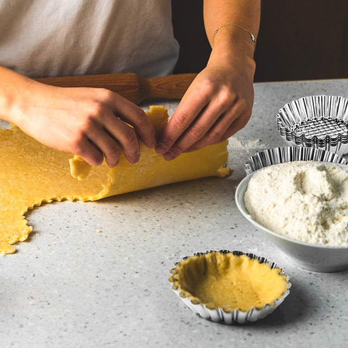 Amytalk 20 Packs Cupcake Mold, 3.8inch Stainless Steel Mini Pie Tartlet Cupcake Cake Muffin Mold Tin Pan Baking Tool