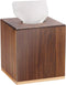 MaxGear Tissue Box Cover, Modern Paper Facial Tissue Box Holder Square Tissue Box Covers Wood, Decorative Tissue Box Walnut Tissue Box Holders for Bathroom, Bedroom,Dinner Table,Office 1 Pack