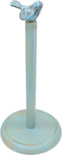 Bird Design Wood Paper Towel Holder Stand Up Paper Towel Holder, Easy One-Handed Tear Kitchen Paper Towel Dispenser with Weighted Base for Standard Paper Towel Rolls - Turquoise