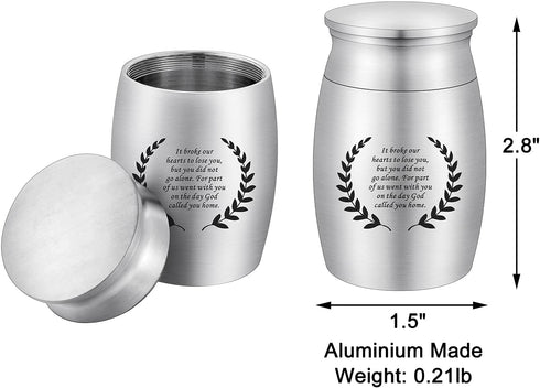 abooxiu 3 Inches Small Keepsake Urn for Human Ashes Aluminum Mini Cremation Urns Memorial Ashes Urn Miniature Burial Funeral Urns for Sharing Ashes Mini Keepsake Urn