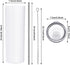 Stainless Steel Skinny Tumbler, Skinny Travel Tumbler, Double Wall Insulated Tumbler with Lid Straw, 20 Oz Slim Water Tumbler Cup, Vacuum Tumbler Travel Mug for Coffee, Beverages, Tea (2 Pack, White)