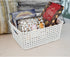 Saedy Plastic Pantry Storage Baskets Bin, 10.03" x 7.59" x 4.09", 6 Packs, White