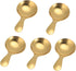5Pcs Ice Cream Scoop, Mini Stainless Steel Short Handle Spoon for Tea Coffee Dessert Sugar Condiment Kids Eating(Gold)