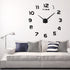 Biramba Frameless DIY Wall Clock,3D Surface Mirror Wall Clock Modern Design Large Mute Wall Watches Stickers for Living Room Bedroom Home Decorations (006Black)