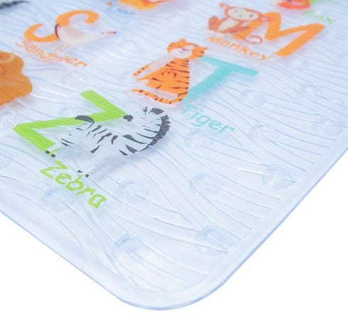 BEEHOMEE Bath Mats for Tub Kids - Large Cartoon Non-Slip Bathroom Bathtub Kid Mat for Baby Toddler Anti-Slip Shower Mats for Floor 35x16,Machine Washable XL Size Bathroom Mats (Alphabet)
