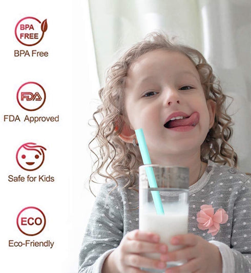 Reusable Silicone Straws-Premium Food Grade Drinking Straw, BPA Free, Snap Straw-Openable Design, Easy to Clean, Hot and Cold Compatible