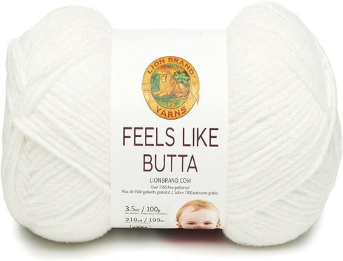(1 Skein) Lion Brand Yarn Feels Like Butta Yarn, White