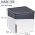 WENKO Portable Dehumidifier, Compact and Rechargeable, Moisture Absorber for Bathroom, Bedroom, Garage, Closet, 2800 Cubic Feet, 2.2lbs, White, 6.18 x 6.5 x 6.5, Large