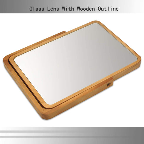Vertical Wood Vanity Table Mirror Stand Makeup Mirror Swivel at Multiple Angles for Bedroom Living Room and Makeup Desk