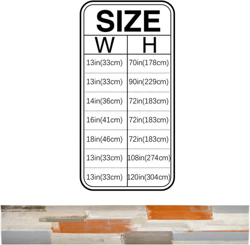 Orange Table Runner 90 inches Long Kitchen Dining Table Runner Orange Brown Gray Abstract Art Coffee Table Runners for Living Room, Thanksgiving Fall Table Runner for Birthday Party Wedding 13x90inch