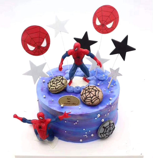 7 pcs Spider cake topper, spider themed party supplies, kids birthday cake decoration