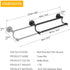 BESy Adjustable 16.5-28.5 Inches Double Bath Towel Bar for Bathroom SUS304 Stainless Steel Towel Holder, Hotel Style Wall Mount with Screws Hand Towel Bar?Towel Rack Rod Hanger, Matte Black Finish