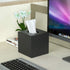 HIIMIEI Acrylic Tissue Box Cover 5.4x5.4x5.4'' Tissue Holder Napkin Dispenser for Home Office Restaurant-Black