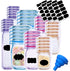 81 Pcs Reusable Mason Jar Bags Food Storage Plastic Bags Multi-Size Fresh Leak Proof Sandwich Snack Zipper Bags with Chalkboard Label Sticker Silicone Funnel for Kitchen Camping Travel Office
