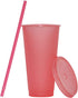 Tumbler with Straw and Lid,Water Bottle Iced Coffee Travel Mug Cup,Reusable Plastic Cups,Perfect for Parties,Birthdays,24oz-5 Pack