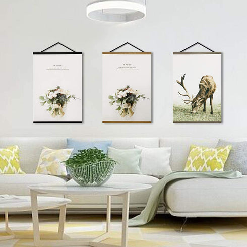 Miaowater 2 Pack Poster Frame,15x21 15x23 15x30 Magnetic Light Wood Wooden Frames Hanger for Photo Picture Art Canvas Print Artwork Wall Hanging Teak Wood 15''
