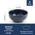 KOOV 24 Ounce Soup Bowl Set, Porcelain Cereal Bowls Microwave And Dishwasher Safe, Kitchen Bowls For Oatmeal Breakfast, Chip, Rice, Ceramic Bowls Set of 4 (Embossed Blue)