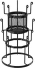 Bextcok Coffee Mug Holder, Metal Cup Rack Tree 15 Hooks Kitchen Counter Storage Mugs Stand with 3-Tier Display Organizer and Removable Basket for Coffee Mugs, Tea Cups, Mason Jars, Glasses Black
