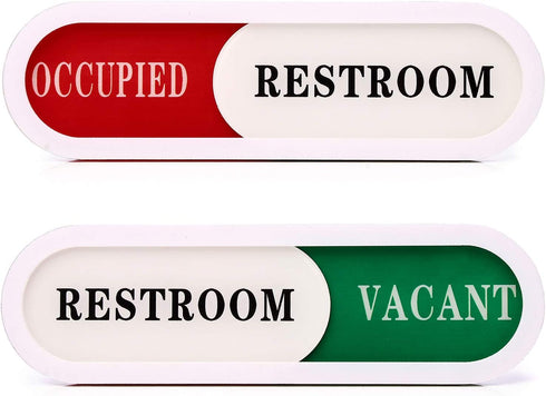 Vacant Occupied Sign(2 pack)for Home Office Hotles Hospital Restroom,Slider Door Sign (Tells Whether Room Vacant or Occupied), 6.7'' x 2''