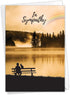 The Best Card Company - Pet Sympathy Card with Envelope - Animal Bereavement, Sorry for Loss - Sympathy Rainbow Cat C7219PSG