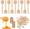 100pcs Mini Wooden Honey Dipper Sticks, 3 Inch Honey Stirrers for Honey Jar Dispense Drizzle Honey, Wedding Party Favors