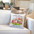 CARRIE HOME Easter Bunny Throw Pillow Covers 18x18 Set of 4 Pink Easter Decorative Throw Pillows Farmhouse Rabbit Eggs Carrot Happy Easter Decorations for The Home Couch and Outdoor Porch