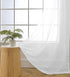MIUCO 2 Panels White Curtains Grommet Textured Solid Sheer Curtains 84 Inches Long for Bedroom (2 x 54 Wide x 84" Long) White
