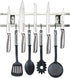 Magnetic Knife Holder for Wall - Metal Knife Magnetic Strip 12 Inch - Stainless Steel Knife Magnet Bar Rack With Hooks - Kitchen Utensil Holder and Knife Storage Holder