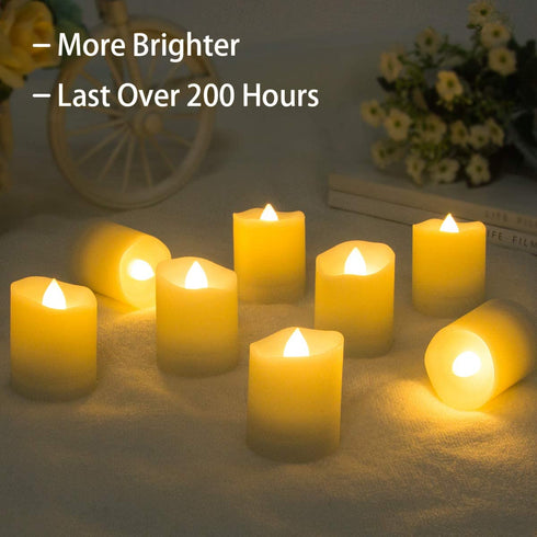 Flameless Candles Tea Lights with Remote Votive LED Flickering Tea Light with Timer, Realistic TeaLights Fake White Candles, Battery Operated Candle 200 Hours Holiday Decor - 1.8" Set of 12 Candles