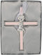 Girl Kneeling To Pray Soft Pink and Silver 6 inch Zinc Alloy Metal Wall Cross