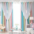 Yancorp Curtains for Girls Bedroom Kids Curtain Hollow-Out Star Window Drapes Curtain 63 inches Length Room Darkening Grommet 2 Layers (Baby Pink Blue, W52 X L63)