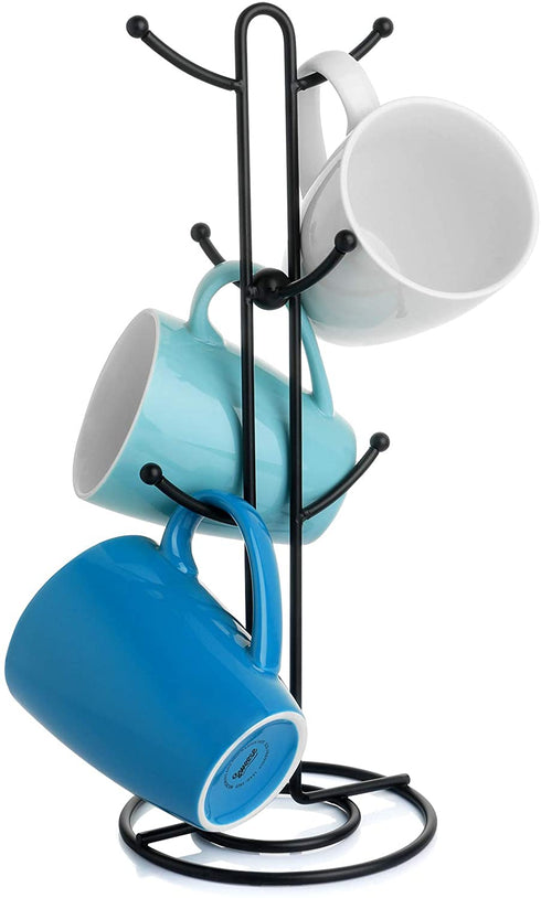 Sweese Mug Holder, Vintage Metal Wire Tree Stand for Coffee Mugs, Glasses, and Cups, 6 Mug Capacity, Black