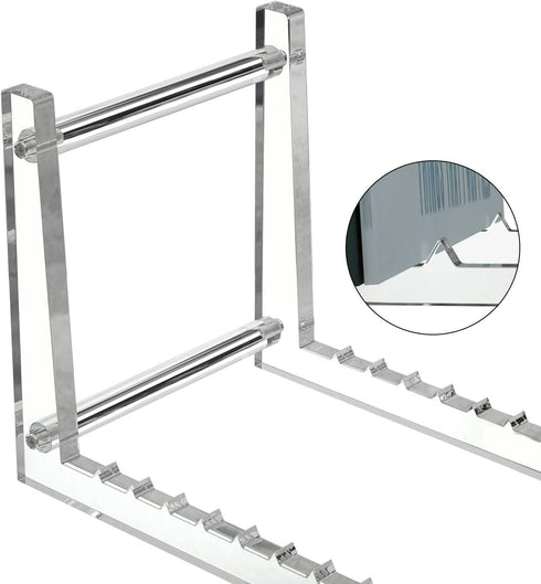 FEMELI Vinyl Record Storage Holder for 12 10 LP Album, Acrylic Record Display Stand for 24 Double LP Or 40-48 Single and Gatefold Albums