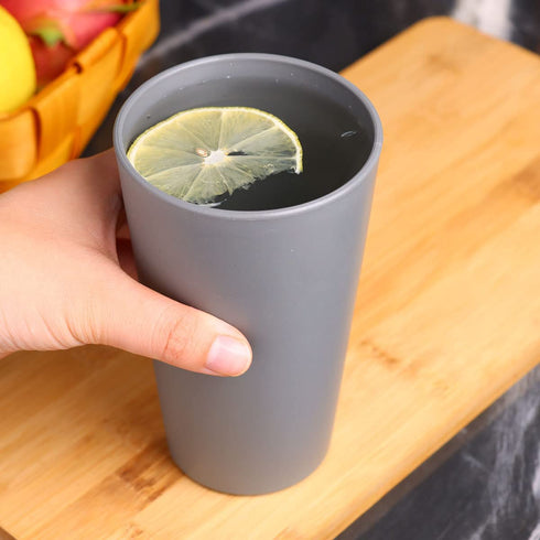 GENLGE 20 OZ Unbreakable Drinking Glasses Reusable Cups for Adult, Eco Friendly Tumblers Wheat Straw Cups Set of 5, Dishwasher Safe