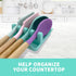 LSVGOE 2 Pack Multiple Utensil Spoon Rest with Drip Pad Non-Slip Heat Resistant Kitchen and Grill Spoon Holder for Spatula, Ladle, Tongs, Kitchen Gadgets, and Cooking Accessories (Lake Green)
