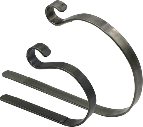 Elf Logic - 4 Pack Christmas Stocking Holder - Large Elegant, Adjustable, Metal Stocking Hook - Low Profile Christmas Fireplace Hooks/Mantle Clips for Mantles Between 3 and 5 inches. (4 Pack)