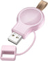 LVFAN Charger for Apple Watch, Portable iWatch Charger USB Wireless Charger Fast Charging Magnetic Cordless Car Travel Charger for Apple Watch Series 8 7 6 5 4 3 2 1 SE (Pink)